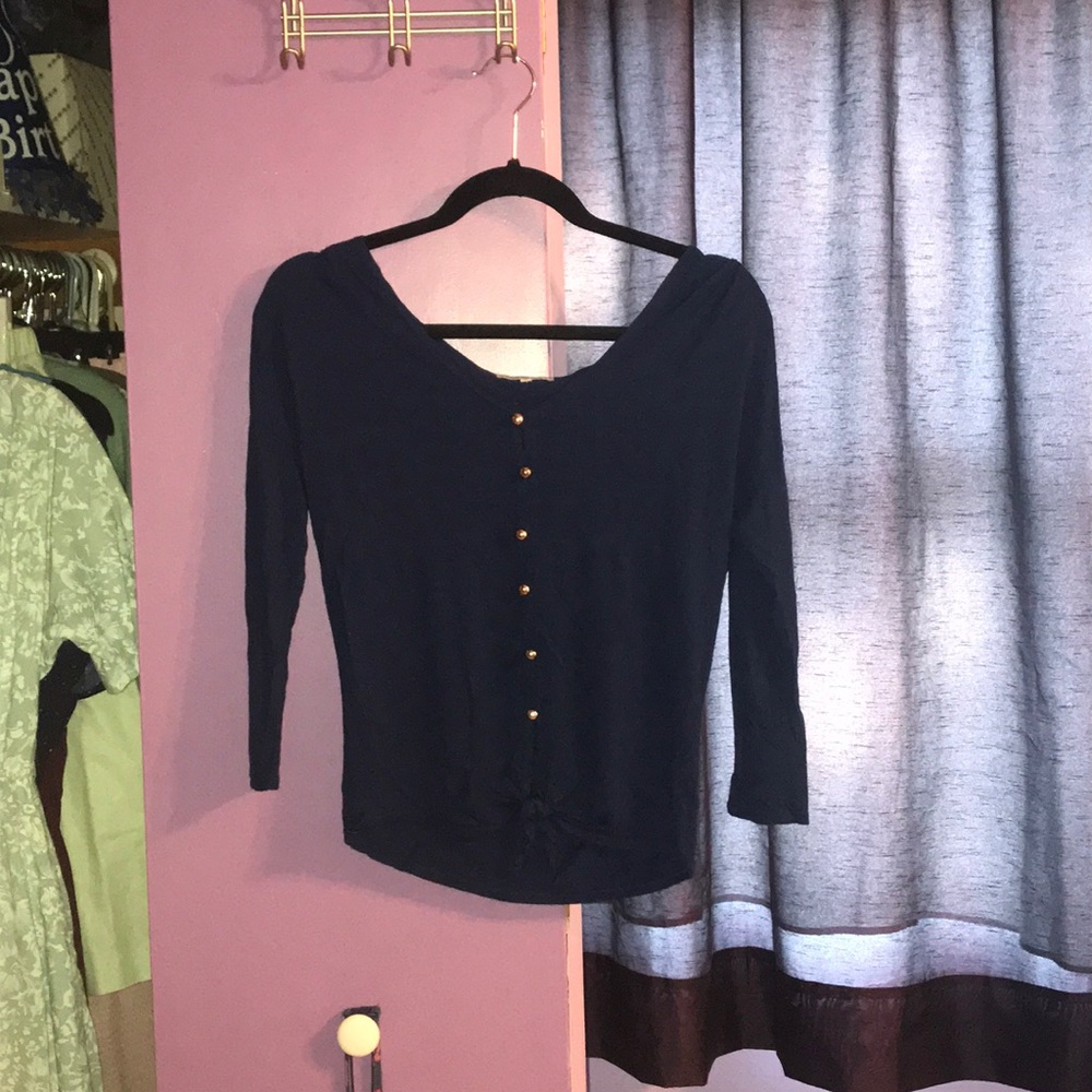 Charlotte Russe Dark blue quarter-sleeve